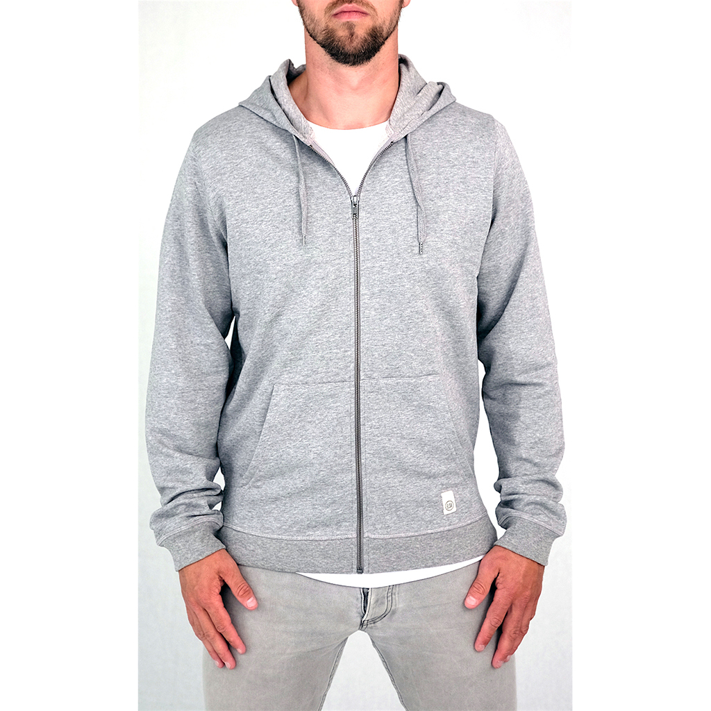 ELSK Kapuzenpullover mit Reißverschluss, Grau X-Large