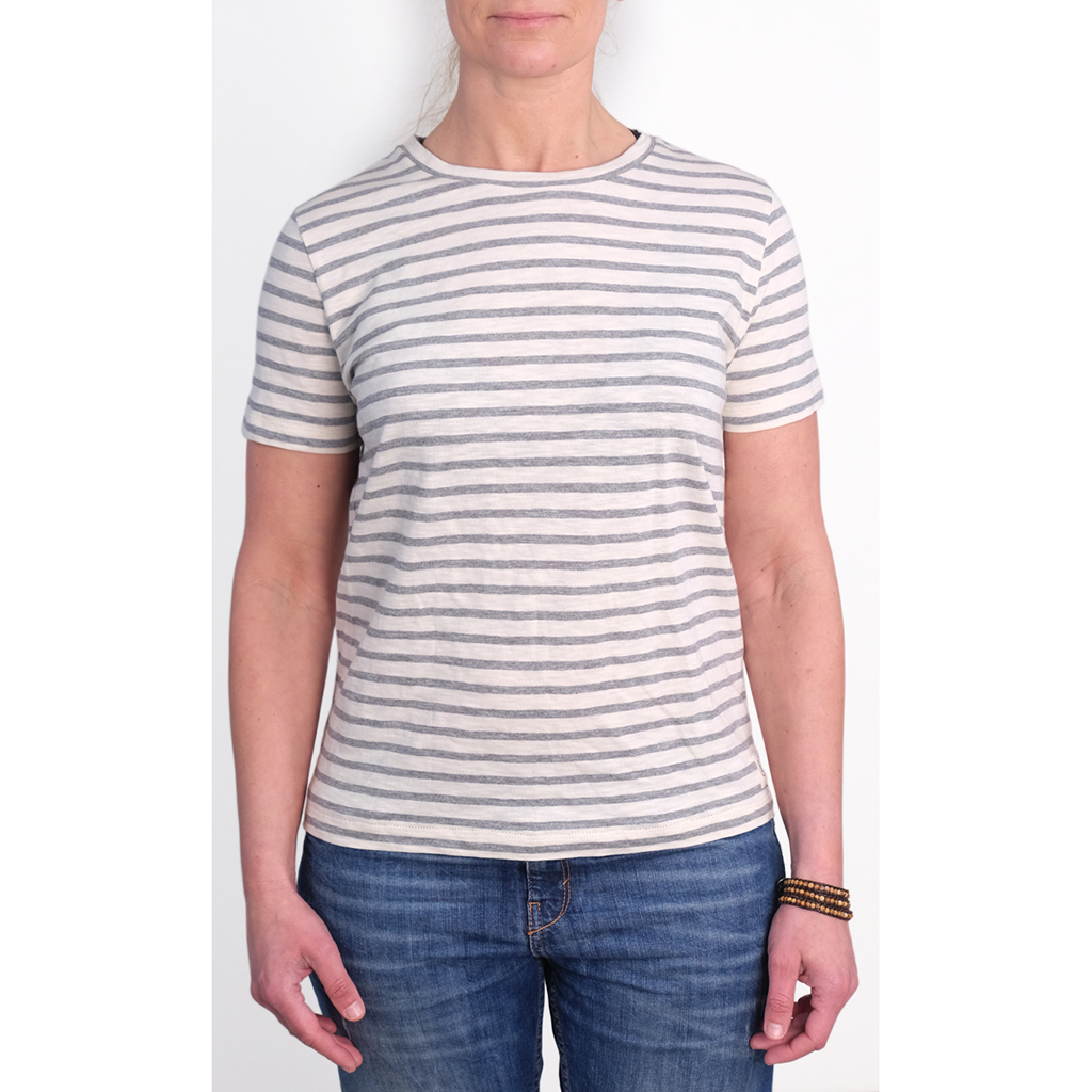 ELSK Gestreiftes T-shirt, Grau X-Large